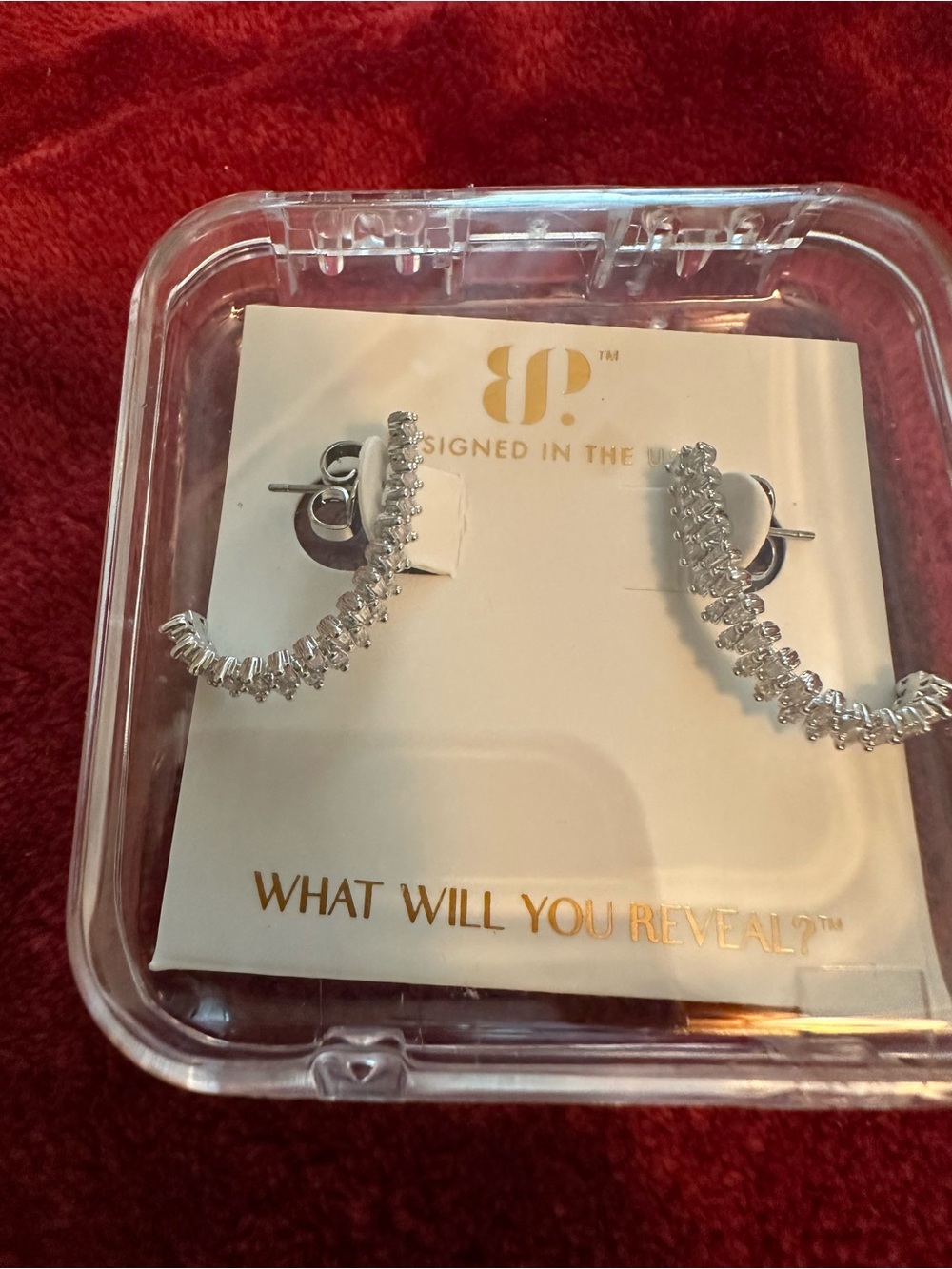 Silver Crystal Hoop Earrings - Designer Styled
